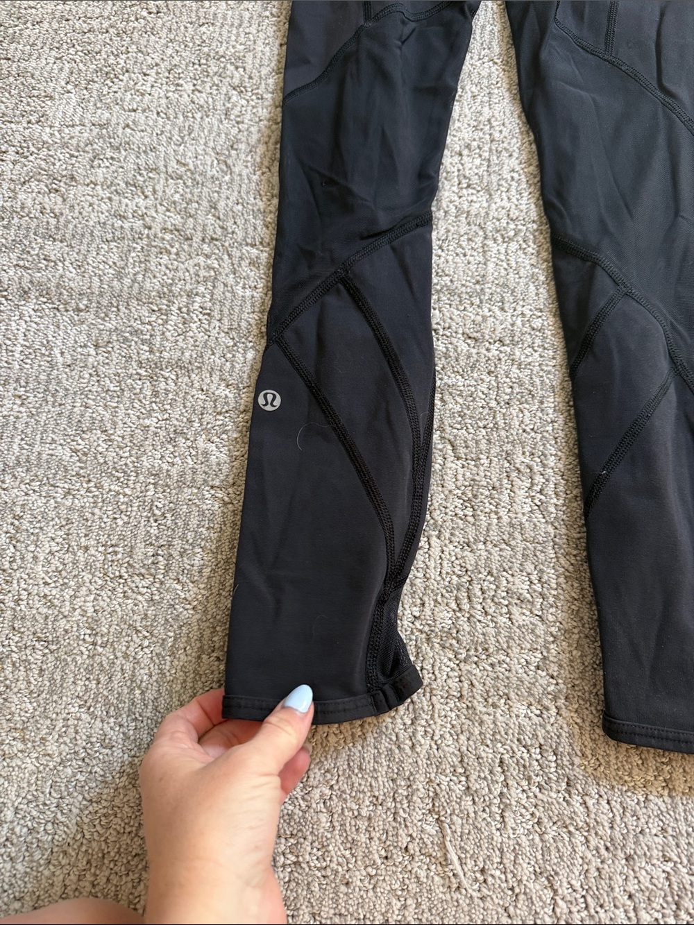 lululemon athletica Black Performance Leggings with Curved Seams